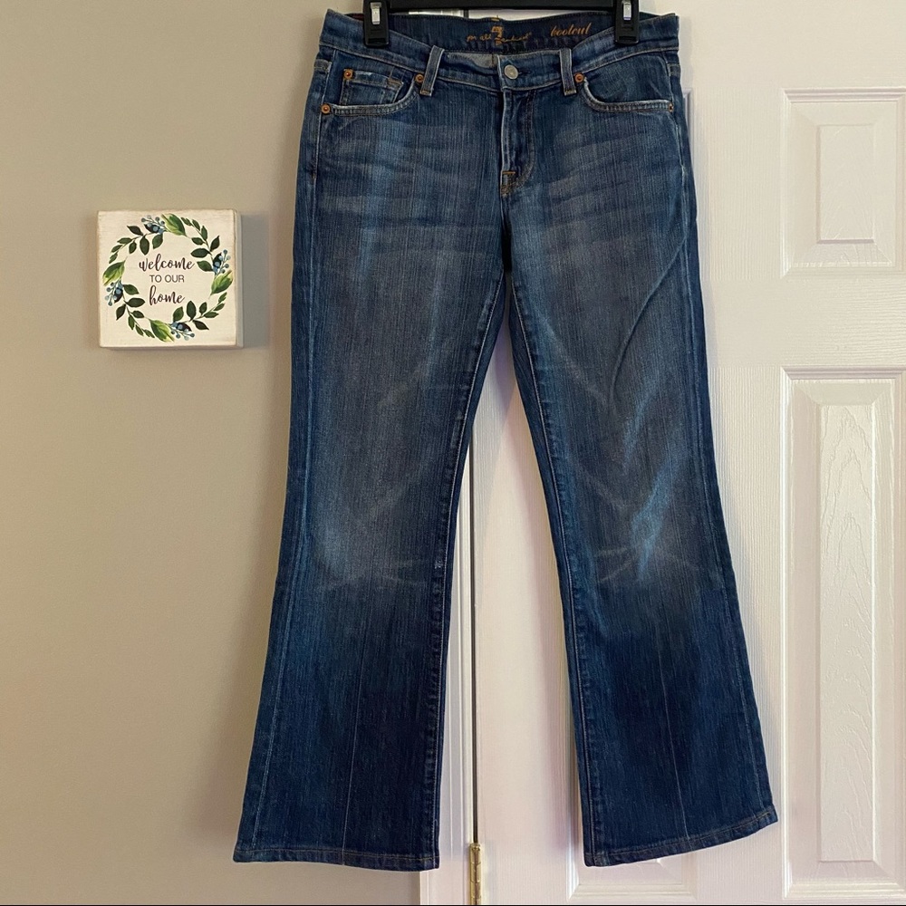 7 For All Man Kind 7FAMK Bootcut Jeans Medium Wash Blue Denim Size 28